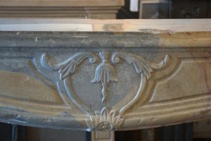 Antique Limestone Fireplace, 18th Century Louis XV, France