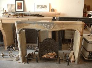Antique Limestone Fireplace, 18th Century Louis XV, France