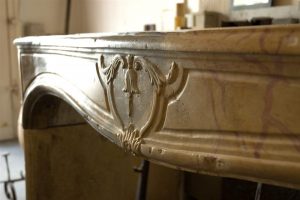 Antique Limestone Fireplace, 18th Century Louis XV, France