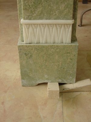 Green Marble Fireplace with White Inlays, Directoire Style