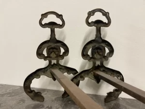 Set of Lion Andirons