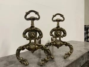 Set of Lion Andirons