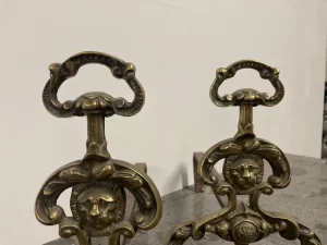 Set of Lion Andirons