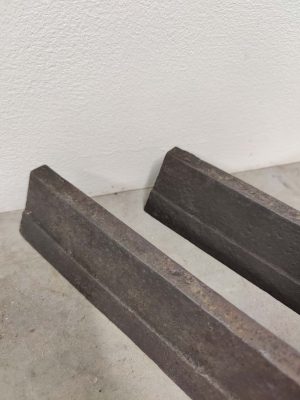 Antique Andirons / Fire Dogs, Woman with Hat