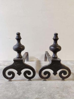 Antique Andiron / Fire Dogs, Decorative Base