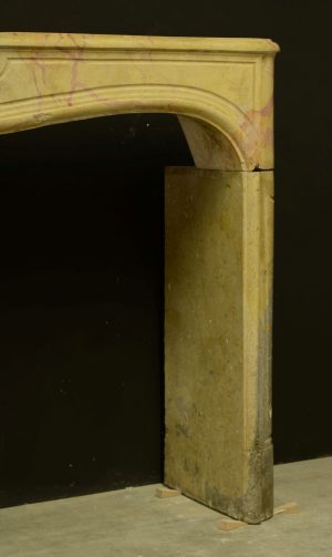 Antique Limestone Fireplace, 18th Century Louis XV, France