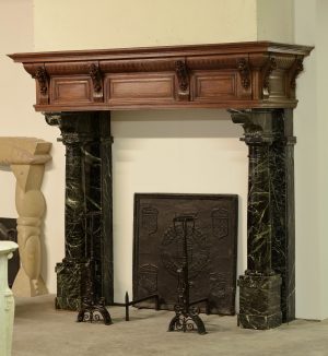 Monumental Dutch Fireplace Mantel in Monumental Neo-Renaissance Style