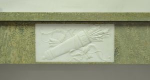 Green Marble Fireplace with White Inlays, Directoire Style