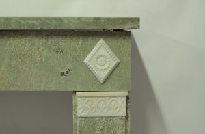 Green Marble Fireplace with White Inlays, Directoire Style