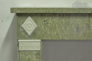 Green Marble Fireplace with White Inlays, Directoire Style