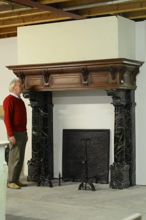 Monumental Dutch Fireplace Mantel in Monumental Neo-Renaissance Style