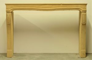 Antique Yellow Limestone Fireplace from France, 19th Century