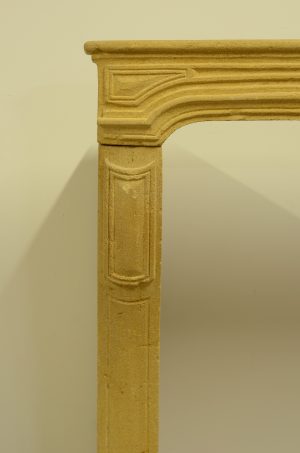 Antique Yellow Limestone Fireplace from France, 19th Century