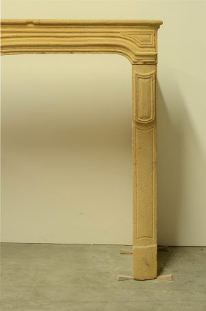 Antique Yellow Limestone Fireplace from France, 19th Century