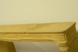 Antique Yellow Limestone Fireplace from France, 19th Century