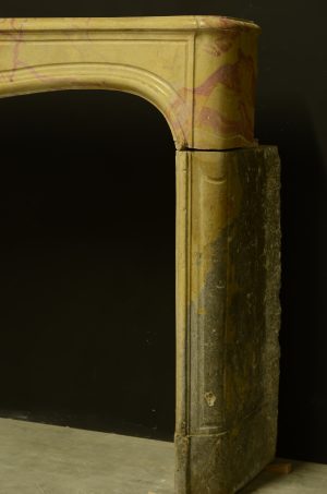 Antique Limestone Fireplace, 18th Century Louis XV, France