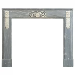Antique Grey Marble Fireplace Mantel in Louis XVI Style
