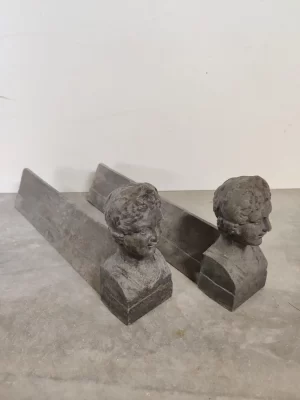 Young Caesar Andirons / Fire Dogs