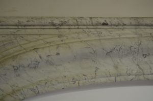 Dutch Marble Bolection Fireplace in Carrara White Marble, 18th Century Louis XIV