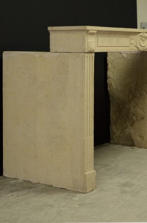 Antique Fireplace Mantel in Limestone