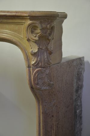 Limestone Louis XV Fireplace Mantel from France