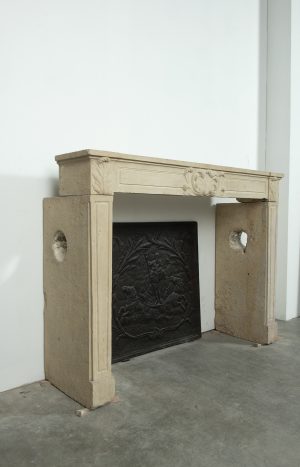 Louis XVI Fireplace Mantel in Limestone