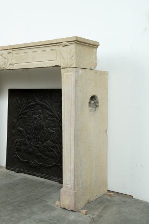 Louis XVI Fireplace Mantel in Limestone