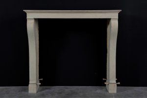 Tall Antique French Fireplace Mantel in Limestone
