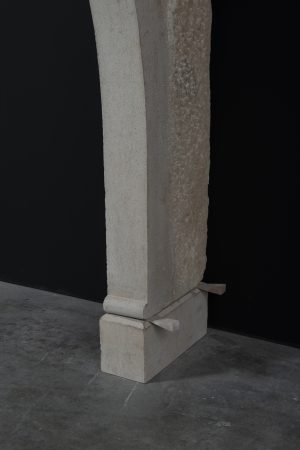 Tall Antique French Fireplace Mantel in Limestone