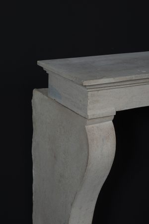 Tall Antique French Fireplace Mantel in Limestone