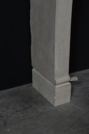 Tall Antique French Fireplace Mantel in Limestone