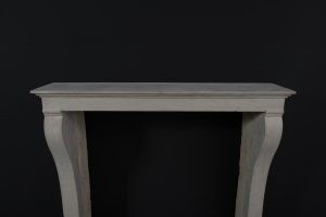 Tall Antique French Fireplace Mantel in Limestone