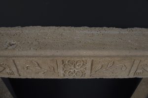 Rustic Louis XVI Fireplace Mantel in Limestone