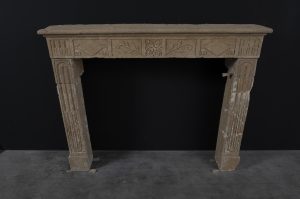 Rustic Louis XVI Fireplace Mantel in Limestone
