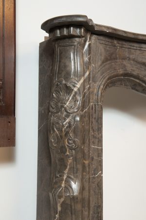 Louis XV Fireplace Mantel in Stinkal Marble