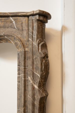 Louis XV Fireplace Mantel in Stinkal Marble