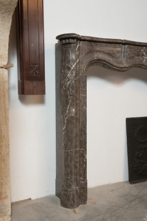 Louis XV Fireplace Mantel in Stinkal Marble