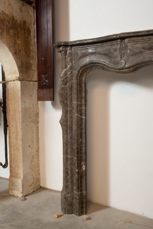 Louis XV Fireplace Mantel in Stinkal Marble