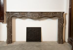 Louis XV Fireplace Mantel in Stinkal Marble
