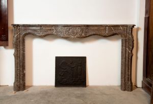 Louis XV Fireplace Mantel in Stinkal Marble