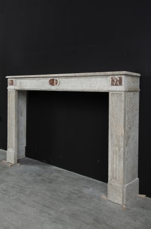 Large French Fireplace Mantel, Louis XVI Style