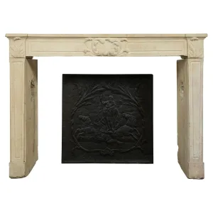 Louis XVI Fireplace Mantel in Limestone