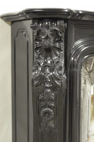 Rare Black Marble Fireplace, 19th Century