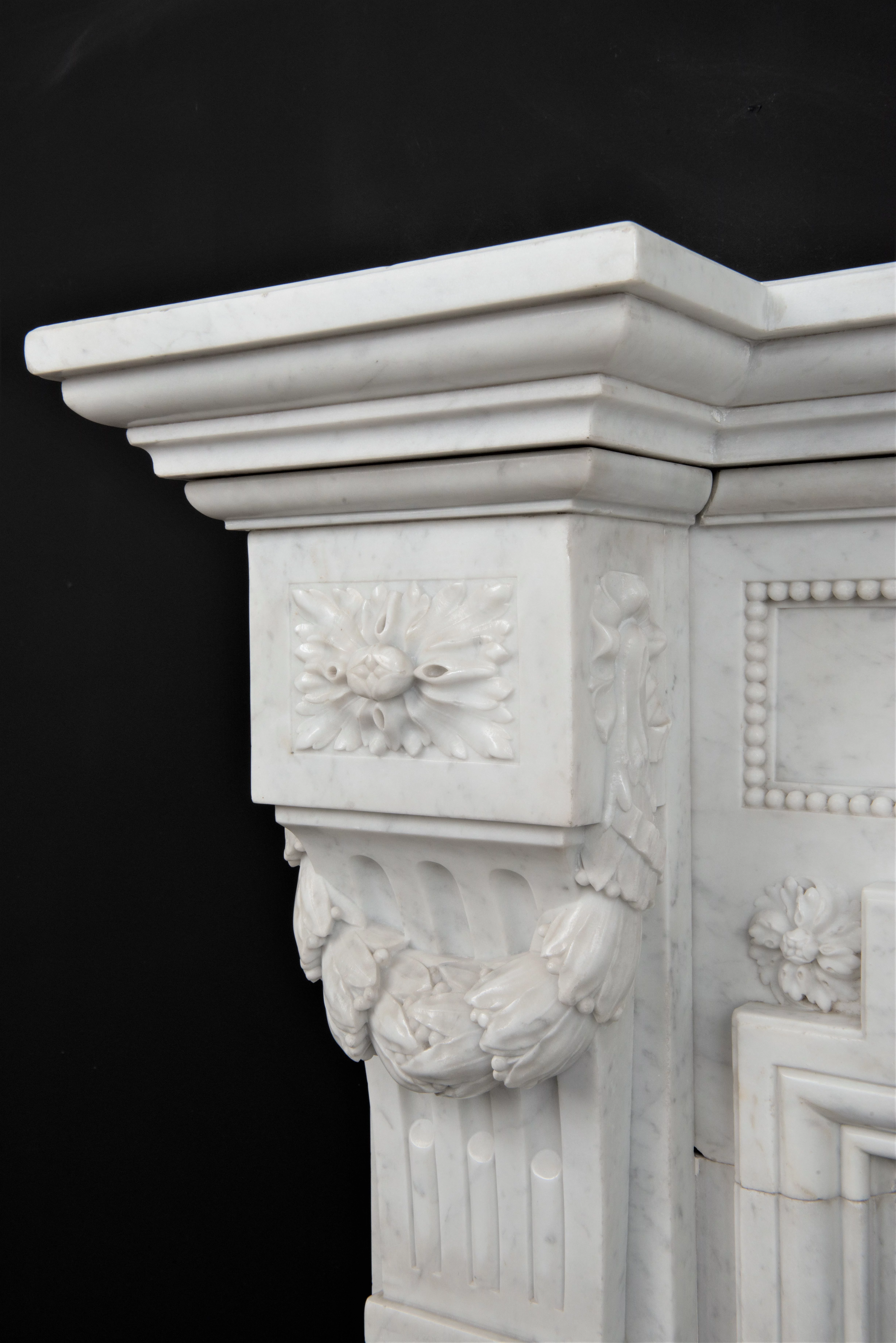 Superb Antique Fireplace Mantel in Louis XVI Style
