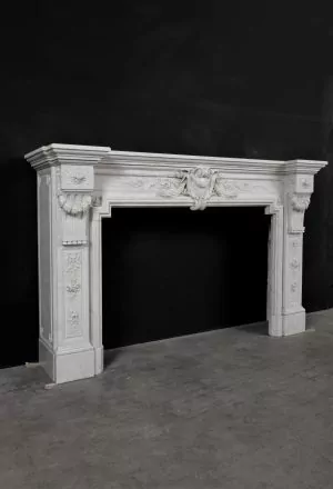 Superb Antique Fireplace Mantel in Louis XVI Style