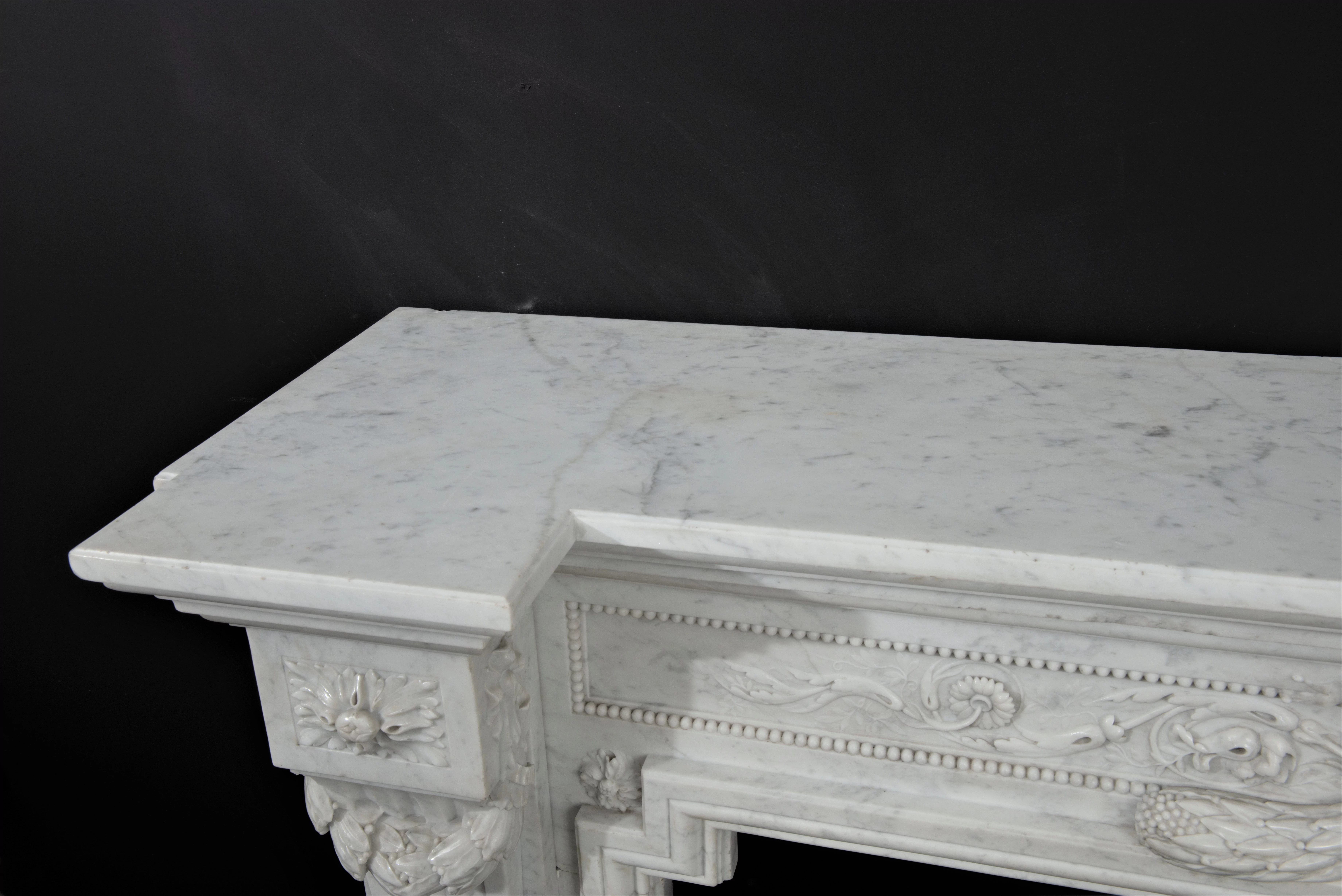 Superb Antique Fireplace Mantel in Louis XVI Style
