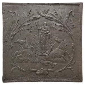 Antique Fireback, Showing Poseidon, God Of The Seas