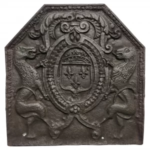 Antique Fireback / Backsplash, Coat of Arms Lions