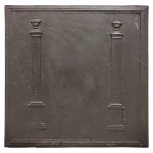 Antique Fireback / Backsplash, Two Pillars