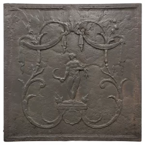 Antique Fireback / Backsplash, Man with Scythe
